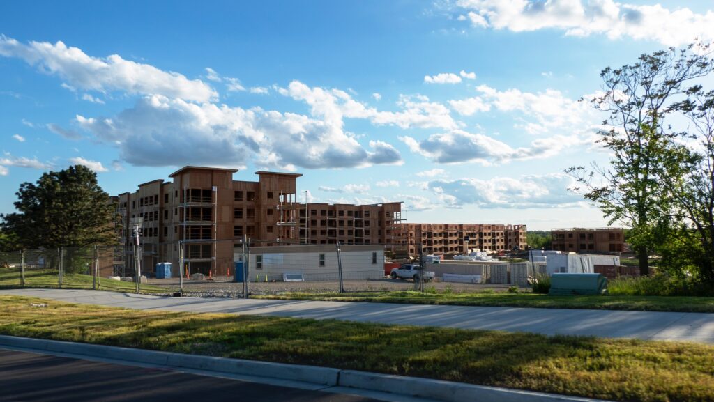 Construction site of a building in lenexa undergoi