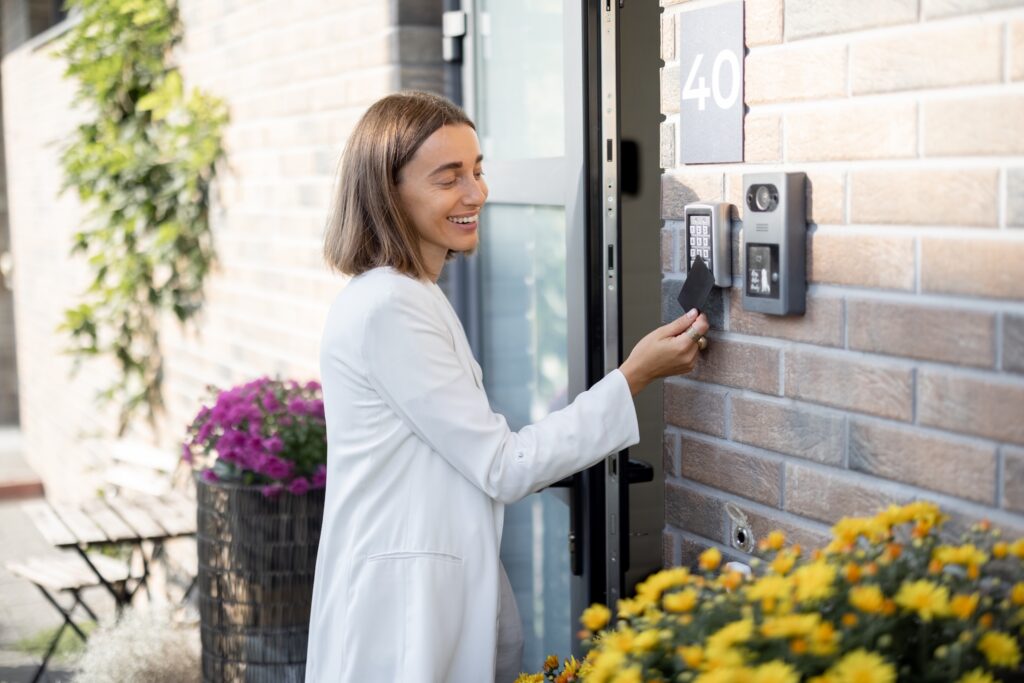Woman gets access to enter home by card